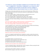 ATI MENTAL HEALTH PROCTORED EXAM WITH NGN 2023 | ALL CURRENTLY TESTING VERSIONS | ACCURATE AND VERIFIED QUESTIONS WITH DETAILED CORRECT ANSWERS FOR GUARANTEED PASS | LATEST UPDATE