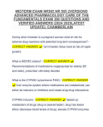 MIDTERM EXAM NR565 NR 565 2VERSIONS ADVANCED PHARMACOLOGY CARE OF THE FUNDAMENTALS EXAM 380 QUESTIONS AND VERIFIED ANSWERS (2024 2025LATEST UPDATE)- CHAMBERLAIN