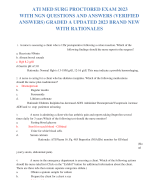 ATI MED SURG PROCTORED EXAM 2023 WITH NGN QUESTIONS AND ANSWERS (VERIFIED ANSWERS) GRADED A UPDATED 2023 BRAND NEW WITH RATIONALES