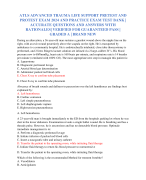 ATLS ADVANCED TRAUMA LIFE SUPPORT PRETEST AND PROTEST EXAM 2024 AND PRACTICE EXAM TEST BANK | ACCURATE QUESTIONS AND ANSWERS WITH RATIONALES| VERIFIED FOR GUARANTEED PASS | GRADED A | BRAND NEW