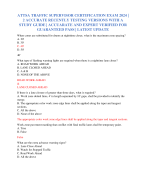 ATTSA TRAFFIC SUPERVISOR CERTIFICATION EXAM 2024 | 2 ACCURATE RECENTLY TESTING VERSIONS WITH A STUDY GUIDE | ACCUARATE AND EXPERT VERIFIED FOR GUARANTEED PASS | LATEST UPDATE