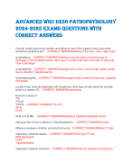 ADVANCED WGU D236 PATHOPHYSIOLOGY  2024-2025 EXAMS QUESTIONS WITH  CORRECT ANSWERS