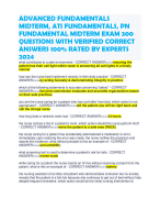 ADVANCED FUNDAMENTALS MIDTERM, ATI FUNDAMENTALS, PN FUNDAMENTAL MIDTERM EXAM 300 QUESTIONS WITH VERIFIED CORRECT ANSWERS 100% RATED BY EXPERTS 2024