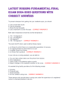 LATEST NURSING FUNDAMENTAL FINAL  EXAM 2024-2025 QUESTIONS WITH  CORRECT ANSWERS 