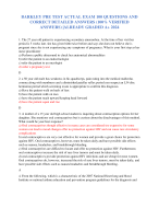 BARKLEY PRE TEST ACTUAL EXAM 100 QUESTIONS AND CORRECT DETAILED ANSWERS (100% VERIFIED ANSWERS) |ALREADY GRADED A+ 2024