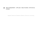 PRE-ASSESSMENT: APPLIED HEALTHCARE STATISTICS (PAQO)