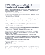 NURS 100 fundamental final 116 Questions with Answers 2024