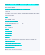 TCI (Therapeutic Crisis Intervention) Exam Updated 2023