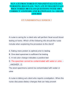 NGN ATI PROCTORED FUNDAMENTALS EXAM 3  VERSIONS 2024 EXAM / NGN ATI FUNDAMENTALS  PROCTORED 300 EXAM QUESTIONS WITH 100%  CORRECT ANSWERS AND RATIONALE /A+ GRADE  ASSURED