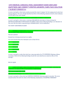  VATI MEDICAL SURGICAL FINAL ASSESSMENT EXAM 2024-2025 QUESTIONS AND CORRECT VERIFIED ANSWERS /100% PASS SOLUTION / ALREADY GRADED A+