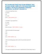 PCT EXAM AND PRACTICE EXAM NEWEST 2024  ACTUAL EXAM COMPLETE 100 QUESTIONS AND  CORRECT DETAILED ANSWERS (VERIFIED  ANSWERS) | ALREADY GRADED A+