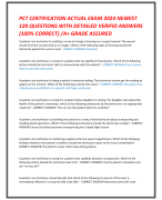 PCT CERTIFICATION ACTUAL EXAM 2024 NEWEST  120 QUESTIONS WITH DETAILED VERIFID ANSWERS  (100% CORRECT) /A+ GRADE ASSURED