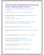 CCRN 2024 LATEST VERSION EXAM 450 QUESTIONS AND  CORRECT ANSWERS//ALREADY GRADED A+