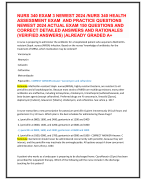 NURS 340 EXAM 3 NEWEST 2024 /NURS 340 HEALTH  ASSESSMENT EXAM AND PRACTICE QUESTIONS  NEWEST 2024 ACTUAL EXAM 150 QUESTIONS AND  CORRECT DETAILED ANSWERS AND RATIONALES  (VERIFIED ANSWERS) |ALREADY GRADED A+