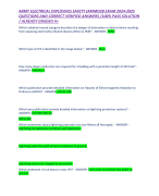 ARMY ELECTRICAL EXPLOSIVES SAFETY (AMMO28 EXAM 2024-2025 QUESTIONS AND CORRECT VERIFIED ANSWERS /100% PASS SOLUTION / ALREADY GRADED A+