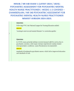 NR548 / NR 548 EXAM 1 (LATEST 2024 / 2025): PSYCHIATRIC ASSESSMENT FOR PSYCHIATRIC-MENTAL HEALTH NURSE PRACTITIONER | WEEKS 1-2 COVERED – CHAMBERLAIN / NR 548 PSYCHIATRIC ASSESSMENT FOR PSYCHIATRIC-MENTAL HEALTH NURSE PRACTITIONER NEWEST VERSION 2024-2025.