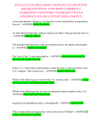 FCLE EXAM 2024-2025 NEWEST EXAM WITH  100 QUESTIONS AND 100% CORRECT  VERIFIED ANSWERS/ FLORIDA CIVICS  LITERACY EXAM LATEST 2024 (NEW!!)