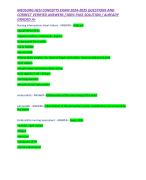 MEDSURG HESI CONCEPTS EXAM 2024-2025 QUESTIONS AND CORRECT VERIFIED ANSWERS /100% PASS SOLUTION / ALREADY GRADED A+