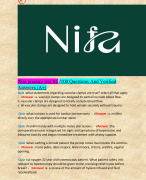 Nifa practice test B1 /100 Questions And Verified Answers (A+)