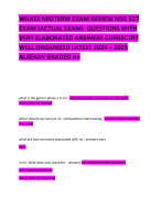 WILKES MIDTERM EXAM REVIEW NSG 527 EXAM (ACTUAL EXAM)  QUESTIONS WITH VERY ELABORATED ANSWERS CORRECTRY WELL ORGANIZED LATEST 2024 – 2025 ALREADY GRADED A+   