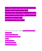 WGU PATHOPHYSIOLOGY EXAM (ACTUAL EXAM)  QUESTIONS WITH VERY ELABORATED ANSWERS CORRECTRY WELL ORGANIZED LATEST 2024 – 2025 ALREADY GRADED A+/WGU D236 PATHOPHYSIOLOGY EXAM   