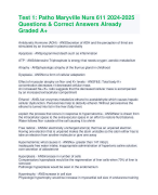 Test 1: Patho Maryville Nurs 611 2024-2025 Questions & Correct Answers Already Graded A+
