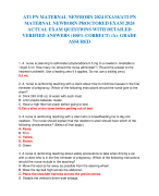 ATI PN MATERNAL NEWBORN 2024 EXAM/ATI PN  MATERNAL NEWBORN PROCTORED EXAM 2024  ACTUAL EXAM QUESTIONS WITH DETAILED  VERIFIED ANSWERS (100% CORRECT) /A+ GRADE  ASSURE