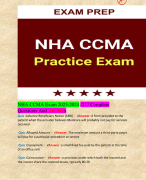NHA CCMA Exam 2023-2024 /277 Complete Questions And Answers