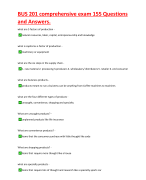 BUS 201 comprehensive exam 155 Questions and Answers