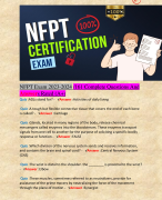 NFPT Exam 2023-2024 /161 Complete Questions And Answers Rated (A+)