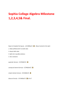 Sophia College Algebra Milestone 1