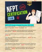 NFPT CPT Q and A General Overview 2024-2025
