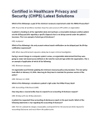 Certified in Healthcare Privacy and Security (CHPS) Latest Solutions 