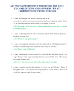 ATI PN COMPREHENSIVE PREDICTOR 2020 REAL EXAM QUESTIONS AND ANSWERS / PN ATI COMPREENSIVE PREDICTOR 2020