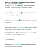 NURS 552 Psychopharmacology Wilkes Questions and Answers (Latest Update 2024)