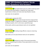 COSC 253 Kimberly Carlson Vocab Exam Questions And Answers 