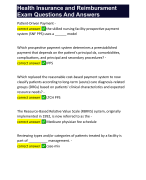 Health Insurance and Reimbursment Exam Questions And Answers 