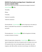 NSG552 Psychopharmacology Exam 1 Questions and Answers (Update 2025)