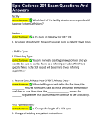 Epic Cadence 201 Exam Questions And Answers 