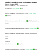 Certified Crop Advisor Exam Questions and Answers (Latest Update 2024)