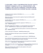 CATEGORY 3 NON-CAB OPERATED CRANE SAFETY  NEWEST VERSION ACTUAL 120 QUESTION AND  CORRECT DETAILED VERIFIED ANSWERS FROM  VERIFIED SOURCES BY EXPERT RATED A GRADE.