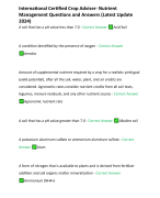 International Certified Crop Adviser- Nutrient Management Questions and Answers (Latest Update 2024)