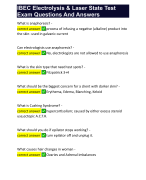 IBEC Electrolysis & Laser State Test Exam Questions And Answers 