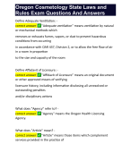 Oregon Cosmetology State Laws and Rules Exam Questions And Answers 