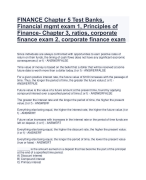 FINANCE Chapter 5 Test Banks,  Financial mgmt exam 1, Principles of  Finance- Chapter 3, ratios, corporate  finance exam 2, corporate finance exam