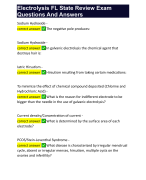 Electrolysis FL State Review Exam Questions And Answers 