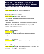 American Electrology Association Standards of practice for electrologists Exam Questions And Answers 