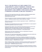 WGU C201 BUSINESS ACUMEN OBJECTIVE  ASSESSMENT LATEST VERSIONS NEWEST 2024  ACTUAL EXAM TEST BANK COMPLETE 180  QUESTIONS AND CORRECT DETAILED ANSWERS  (VERIFIED ANSWERS) |ALREADY GRADED A+