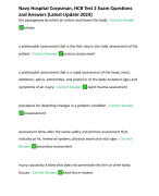 Navy Hospital Corpsman, HCB Test 2 Exam Questions and Answers (Latest Update 2024)