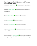 Navy Corpsman Test 2 Questions and Answers (Latest Update 2024)